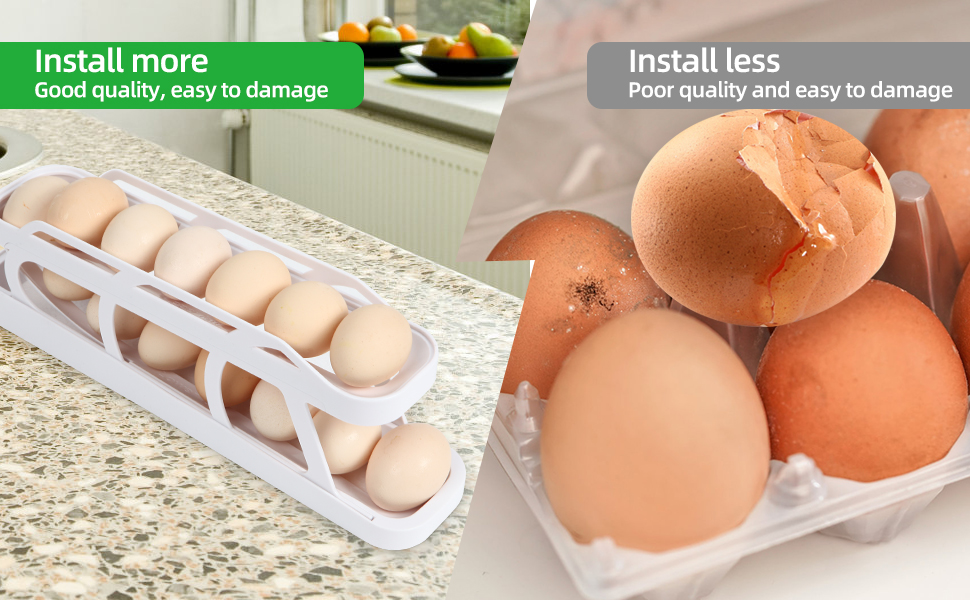 BLECRIS Fridge Organizers and Storage Egg Holder for
