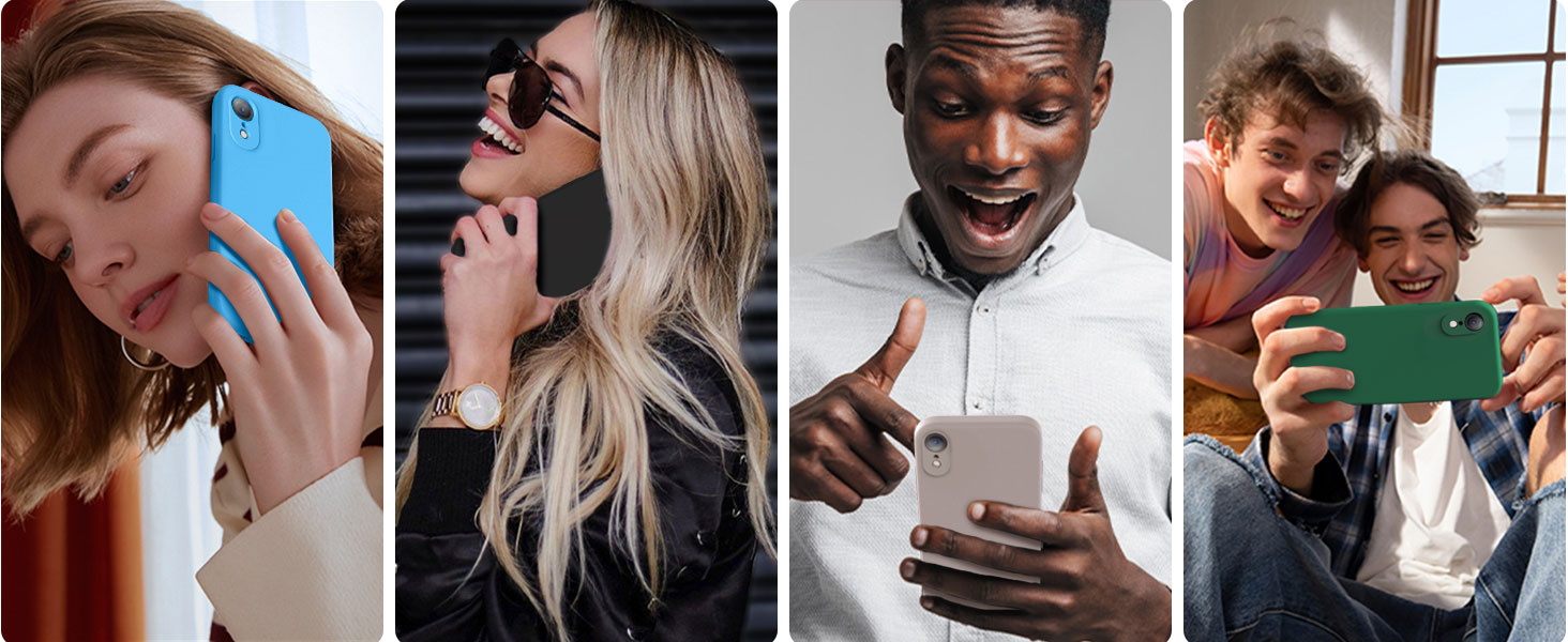 Vooii Compatible with iPhone XR Case, Upgraded Liquid Silicone with [Square Edges