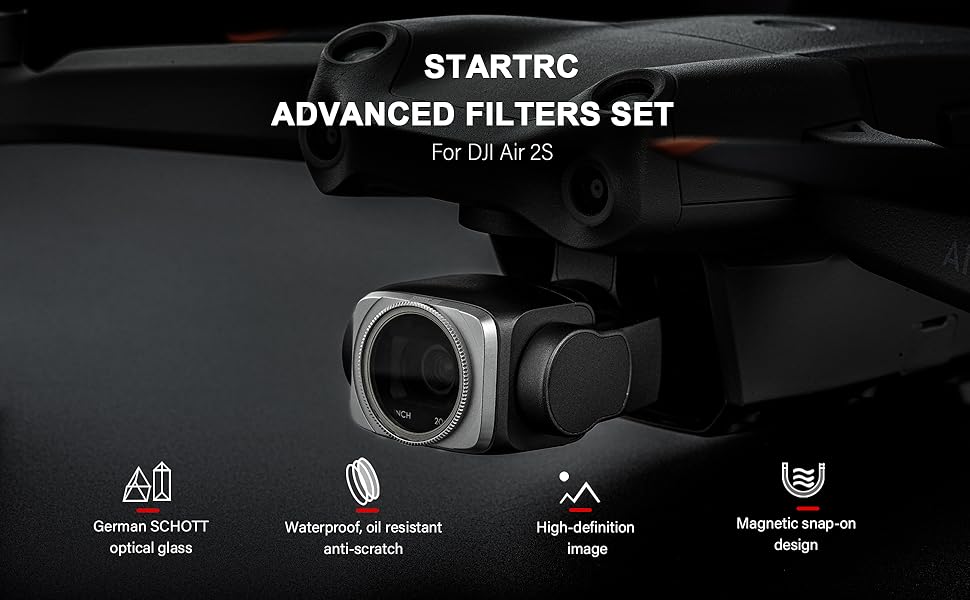 TOMAT Mavic Air 2S ND Filters Set (CPL/ND16/ND32/ND64) for