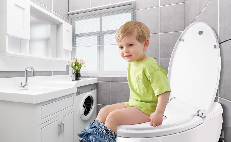 Trintion Family Toilet Seat 2in1 Soft Close Toilet Seat with Child Seat Builtin Detachable