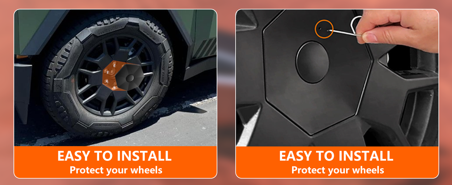 4 Pcs Full Coverage Wheel Center Caps for Tesla Cybertruck