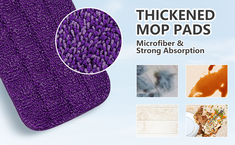 Reusable Mop Refill Pads for Flash Powermop, 6 PCS Mop Pads Machine