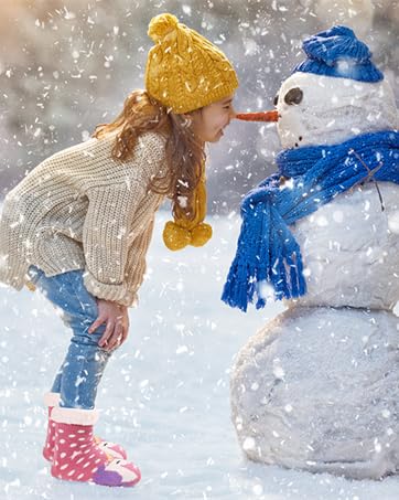 Kids Fuzzy Slipper Socks Warm Soft Winter Fleece Lined Plush Children Boys Girls Non Slip Home Socks