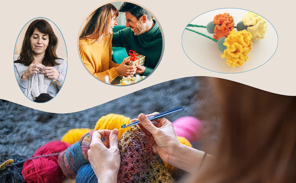 Long Crochet Hook Set Aluminum Knitting Needles Set Crochet