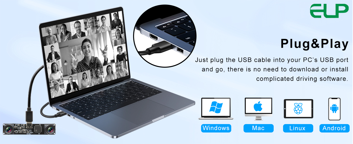 IEights 210fps Dual Lens Mono Global Shutter USB Camera