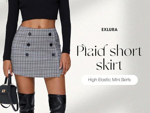 Amazon.com: EXLURA Womens Button Bodycon Mini Skirt Sexy