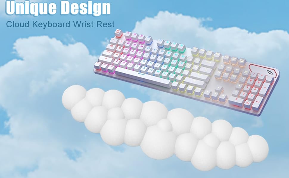 Ergonomic Keyboard Wrist Rest, PU Leather Memory Foam Cloud Wrist Rest