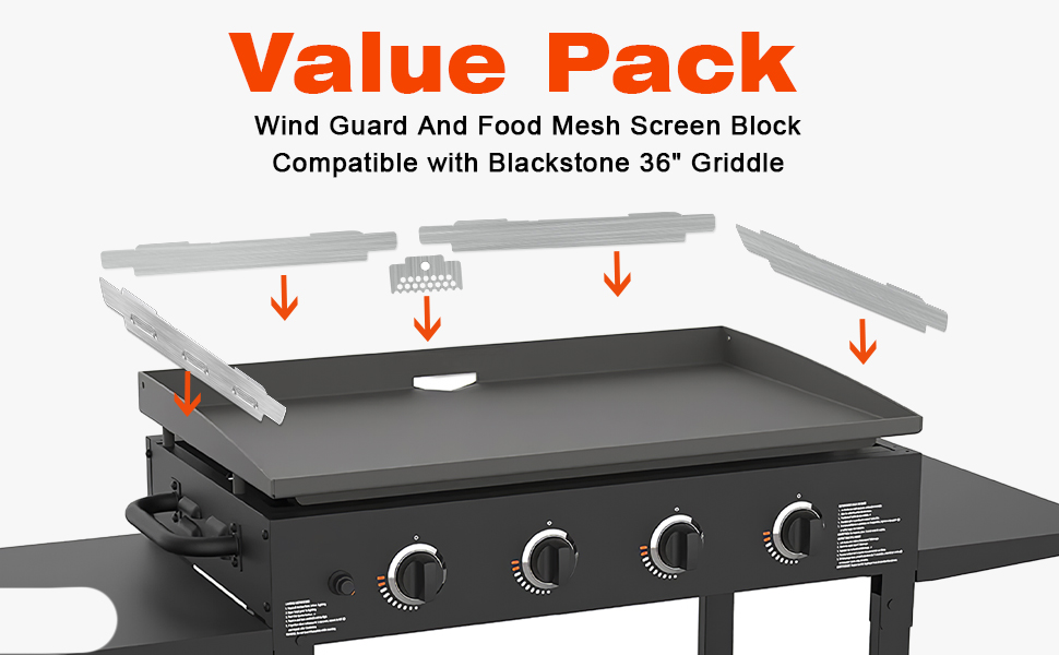 PROKITCHEN Wind Guards for Blackstone 36 Inch Griddle