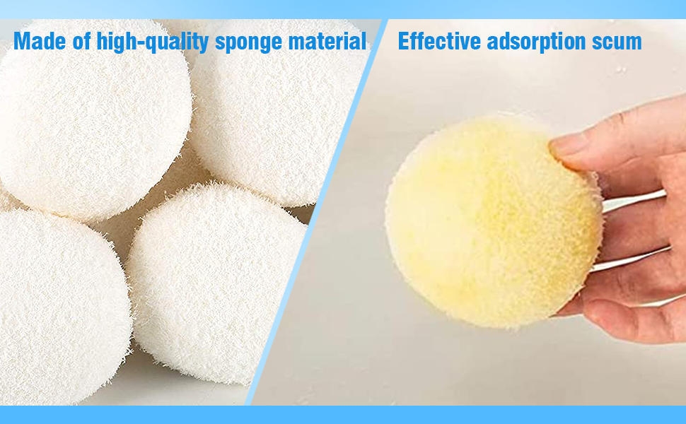 PAMASE Reusable Scum Eliminating Sponge Balls 6 Pack