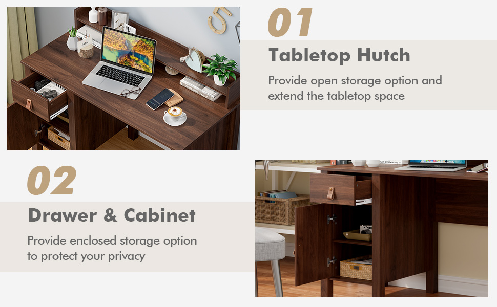 desk with hutch