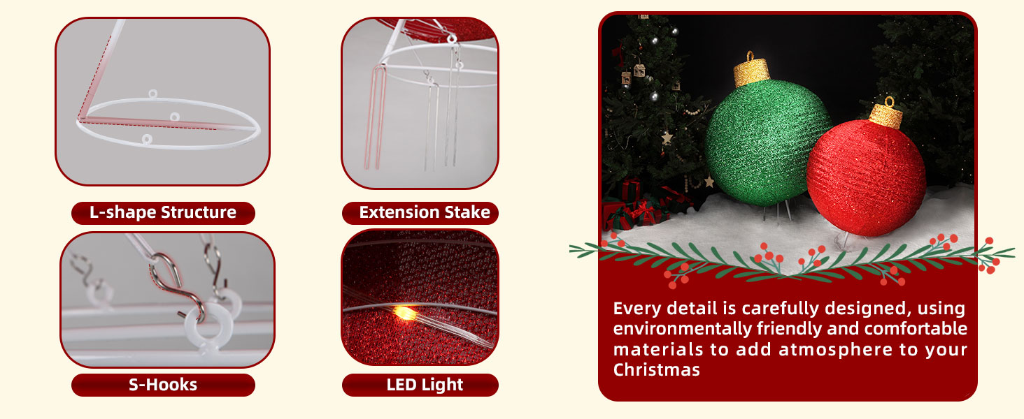 FUNNGO 2 PCS Lighted Outdoor Christmas Ornaments, PopUp