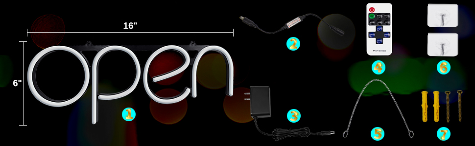 Amazon.com : Led Open Signs for Business, 16 x 6 inch Open Sign, Neon ...