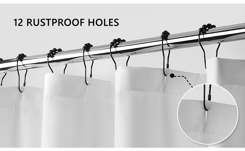 White Fabric Shower Curtain Liner 70x72 White Waterproof