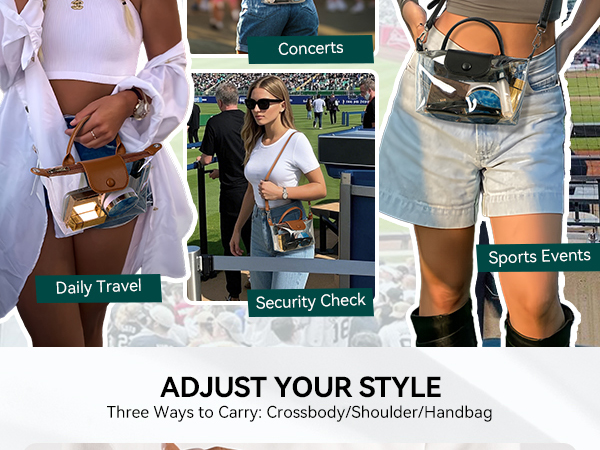 clear bag stadium approved concert sport event game day see through transparent mini tote