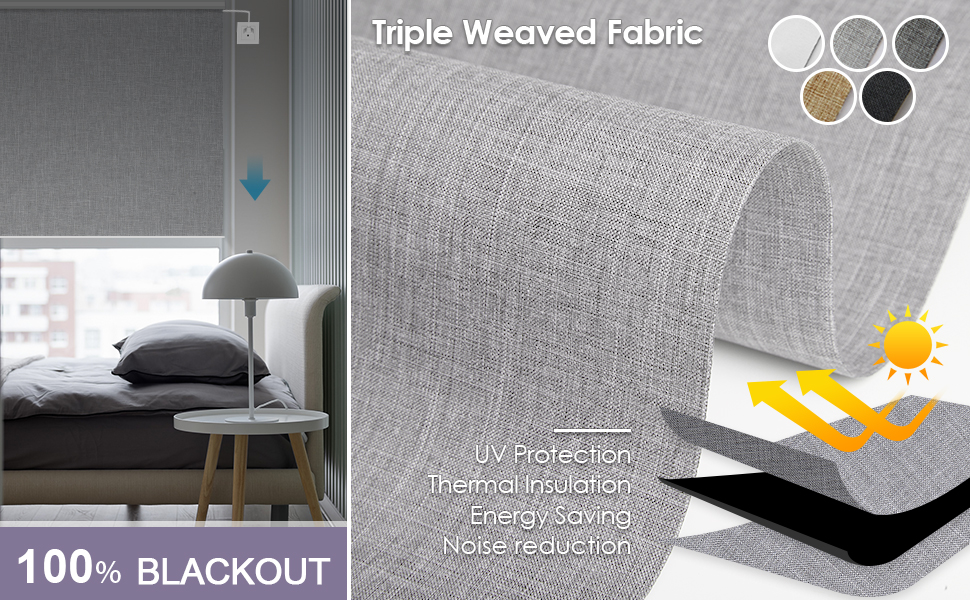 Graywind Motorized Shades 100 Blackout Compatible with Alexa Google