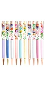 10 colors floral pens