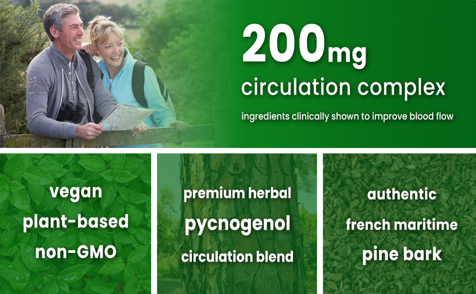 Pycnogenol Pine Bark Premium Supplement with 200mg Herbal