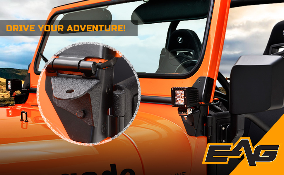 EAG Windshield Light Mount Brackets Lower Hinge Fit for 76