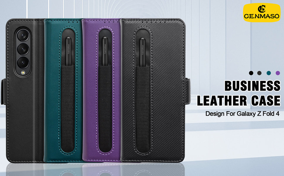 CENMASO für Samsung Galaxy Z Fold 4 Hülle, Z Fold 4 Wallet Case mit S