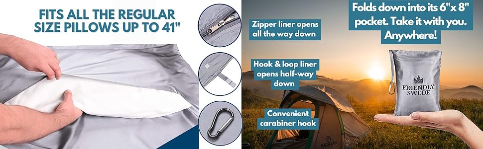 Sleep sack for pillows up to 41 inches