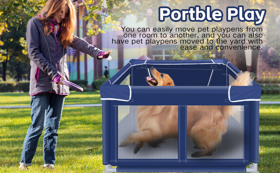 42x42x26 Inches Dog Playpens，Puppy Playpen with Gate, Dog