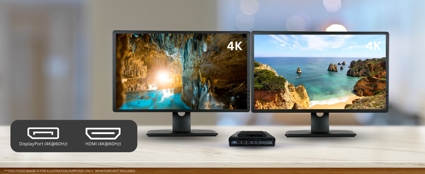 The Envision M1 mini PC can connect upto 2 monitors at once. Connect via HDMI and DisplayPort
