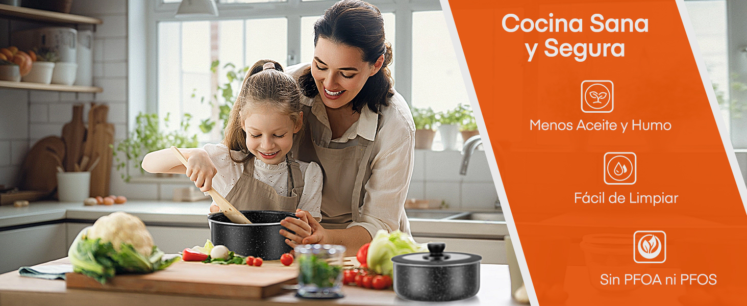 Juego de ollas y sartenes