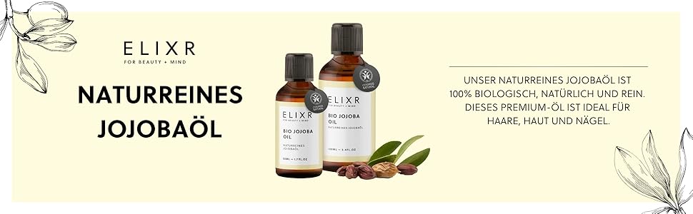 Huile de jojoba bio naturelle pour la peau, les ongles et les cheveux