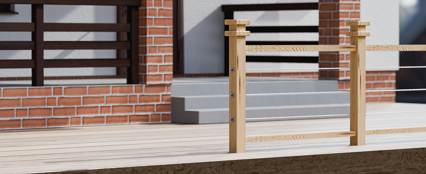 Wire Rope Cable Railing, DIY Balustrade T316 Marine Grade, Come with A Free Drill Bit