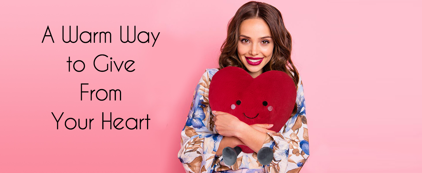 GEOPAI Microwavable Heating Pad for Women, Red Heart Shaped