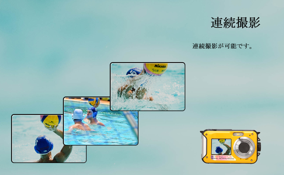 水中カメラ Amazon | 防水デジタルカメラ、フルHD 48MP画像2.7Kビデオ10