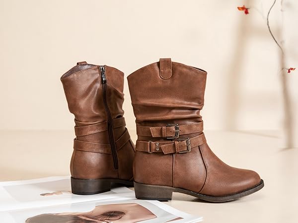 Amazon.com | Ataiwee Women's Mid-Calf Cowboy Cowgirl Boots