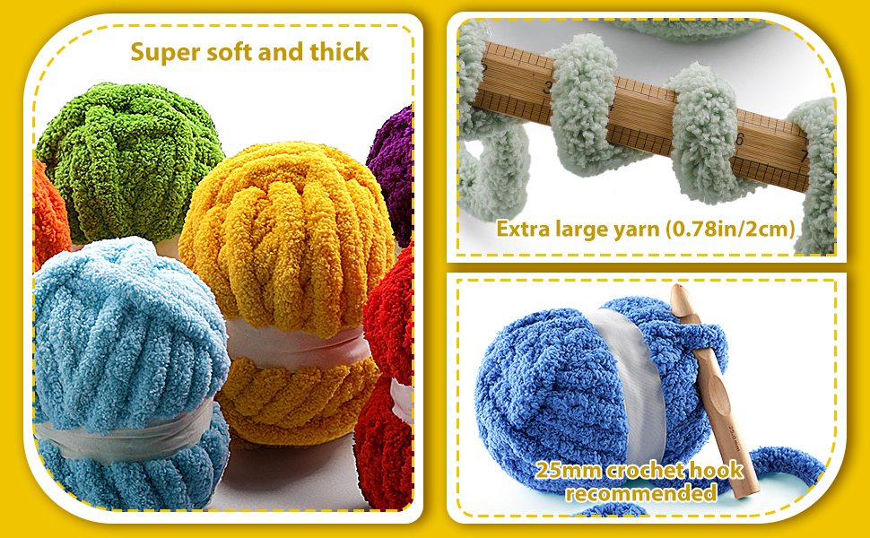 Chunky Chenille Yarn for Crocheting - Fluffy Yarn for Crochet - Jumbo Yarn for Hand Knitting (Blue Gray)
| Super Bul 51afcb30 3cbf 4f85 89f5 1a2324006a61. CR0,0,970,600 PT0 SX970 V1