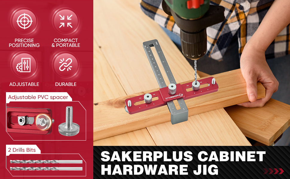 SakerPlus Cabinet Hardware Jig,Adjustable Cabinet Handle Template Tool ...