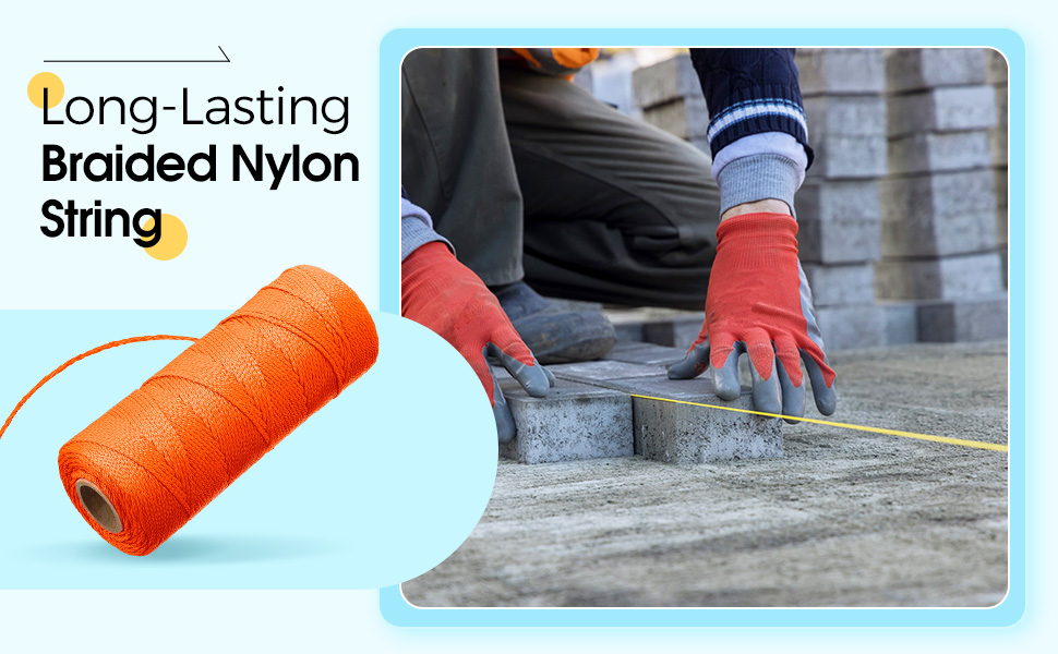 6 Roll Mason Nylon String 500 Feet Nylon Twine Braided Twine String