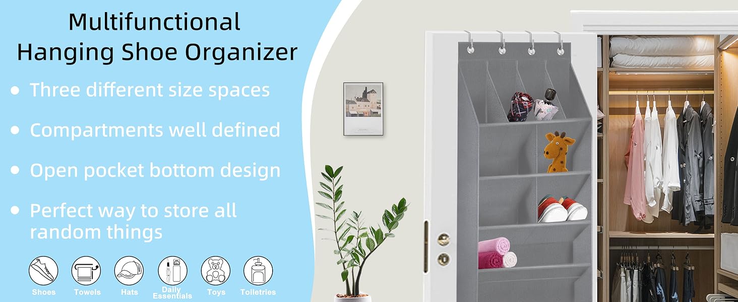 TIOYOTY Over The Door Shoe Organizer Hanging Shoe Organizer
