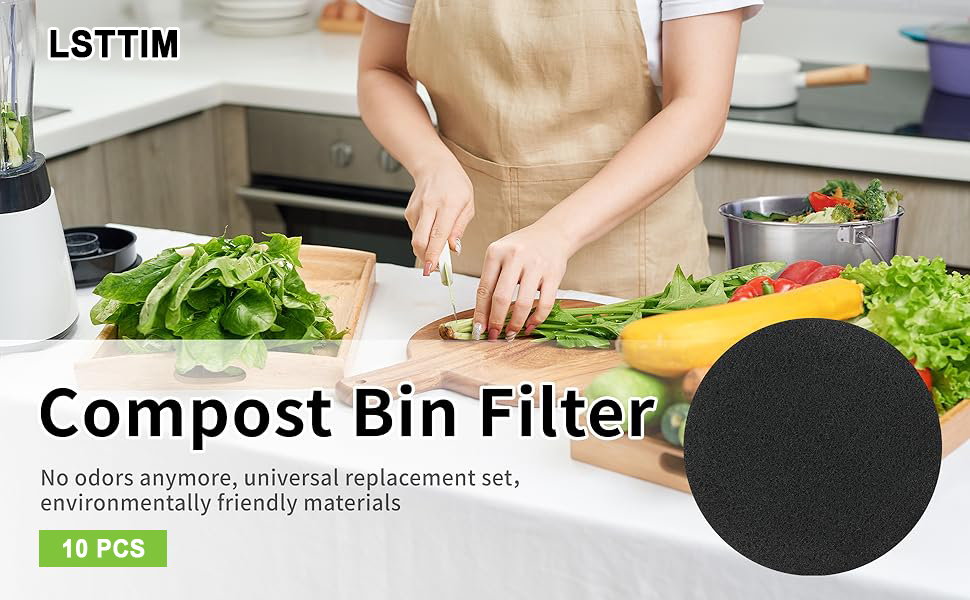 Charcoal Filters for Compost Bucket, 6 Pack Compost bin