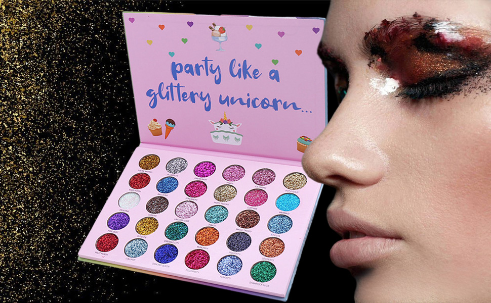 Colorful glitter eyeshadow palette