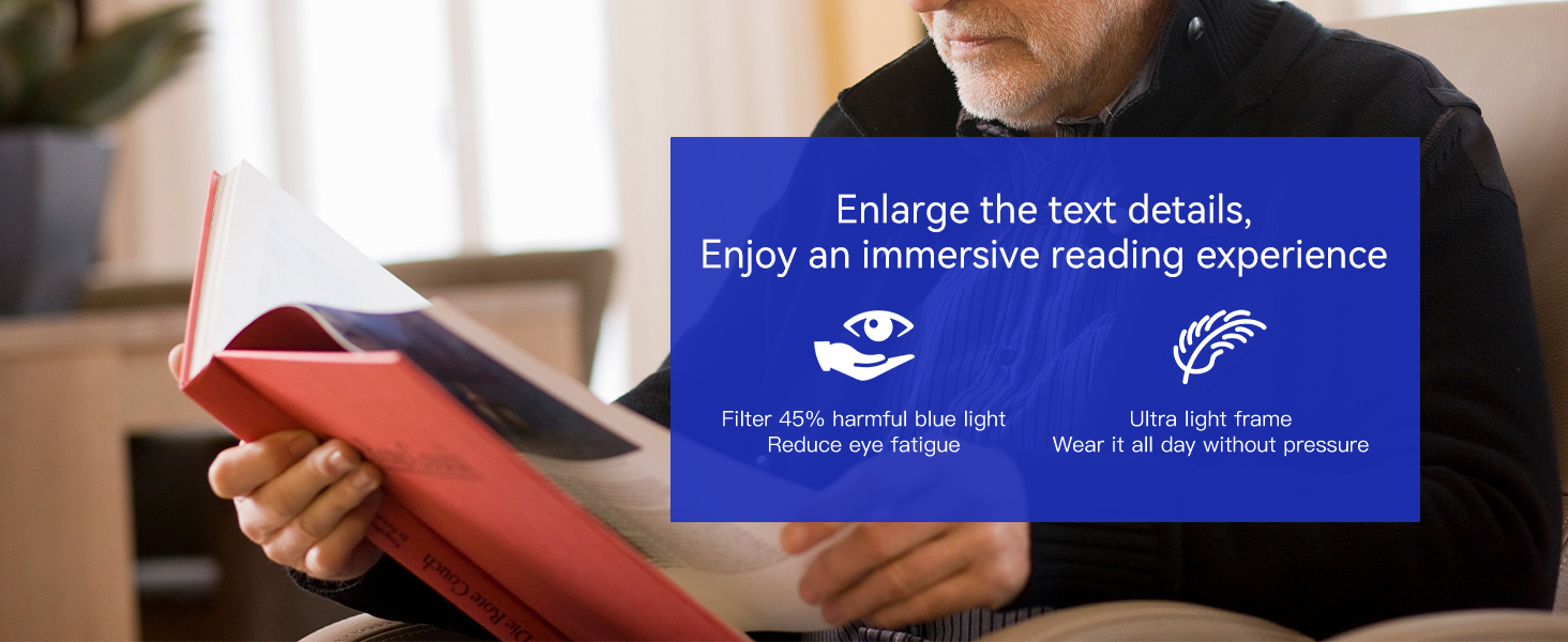 BLUEMOKY Reading Glasses for Men and Women: Blue Light Round Classic Eyeglasses