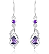 FANCIME Gift for Women Birthstone Dangle Earrings for Women Teardrop Birthstone Earrings S925 Ste...