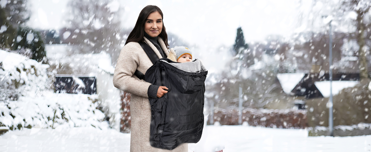 Orzbow Winter Baby Carrier Cover with Detachable Hood, Waterproof