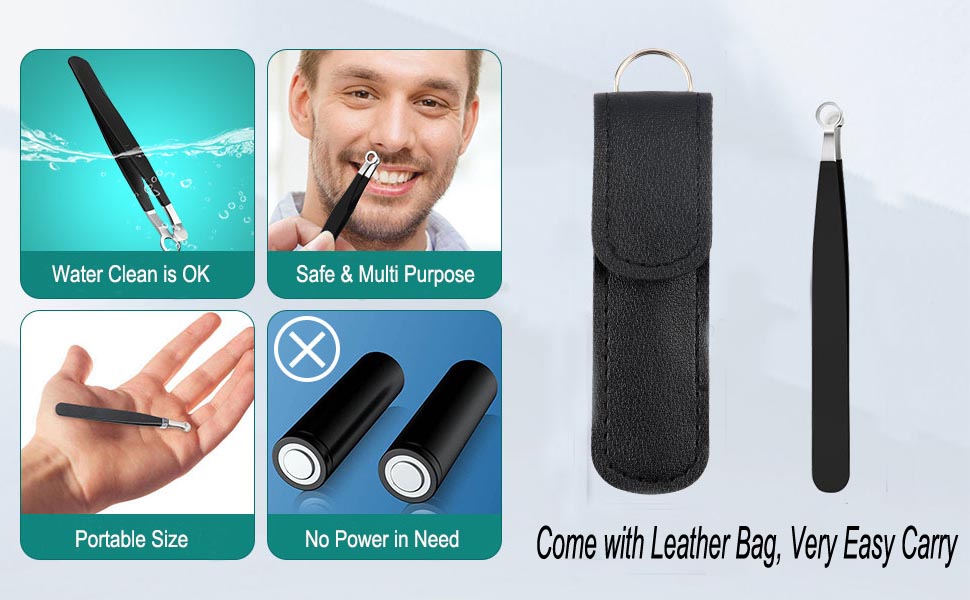 nose hair trimmer with leather bag