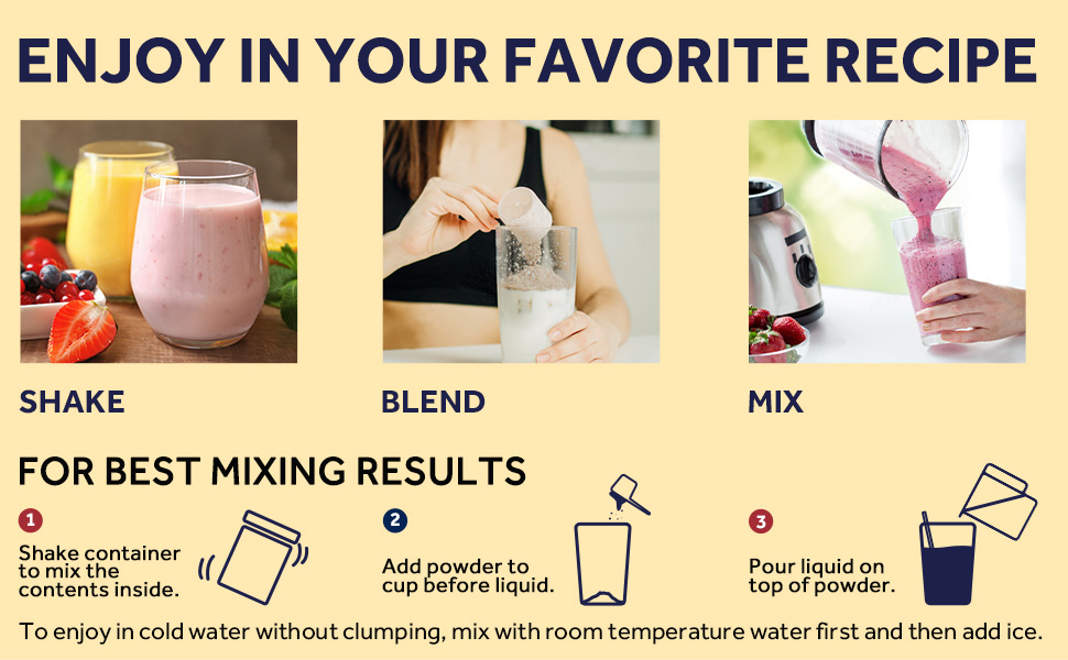 Enjoy Doctor's Recipes Multi Collagen Powder in your favorite recipe, shake, blend, or mix.