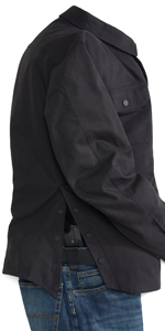 Mens Premium Outdoor Clothing Canvas Shirt Jacket Concealed Carry holster glock handgun