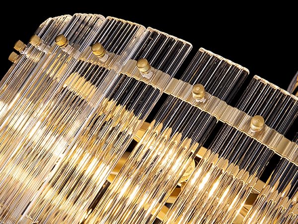 TOCHIC Modern Glass Chandeliers, 2 Tiers Gold Farmhouse Chandelier