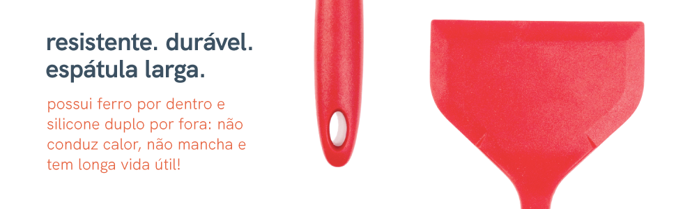 Oikos - espátula larga de silicone - vermelho