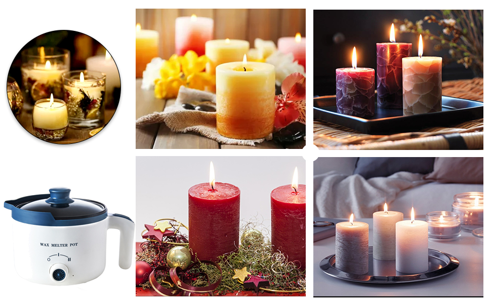 Beeswax Candle Making Kit with 60Oz Wax Melting Pot, 5lbs Beeswax and