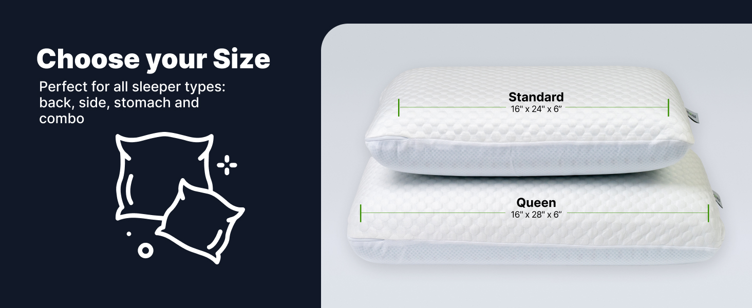 GhostBed Firm Cooling Memory Foam Pillows Standard Size