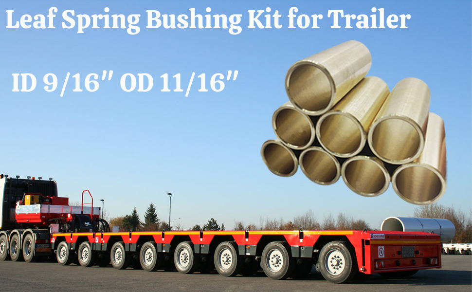 BIGLKNM ID 9/16" OD 11/16" Leaf Spring Bushing Kit for Trailer Dexter Axle, Bronze