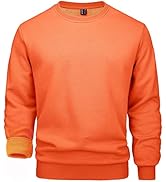 MAGCOMSEN Men's Crewneck Sweatshirt Long Sleeve Casual Warm Fleece Pullover